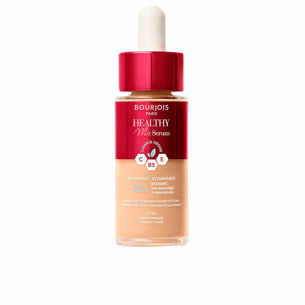 Liquid Make Up Base Bourjois Healthy Mix Serum Nº 51W Light vanilla 30 ml-0