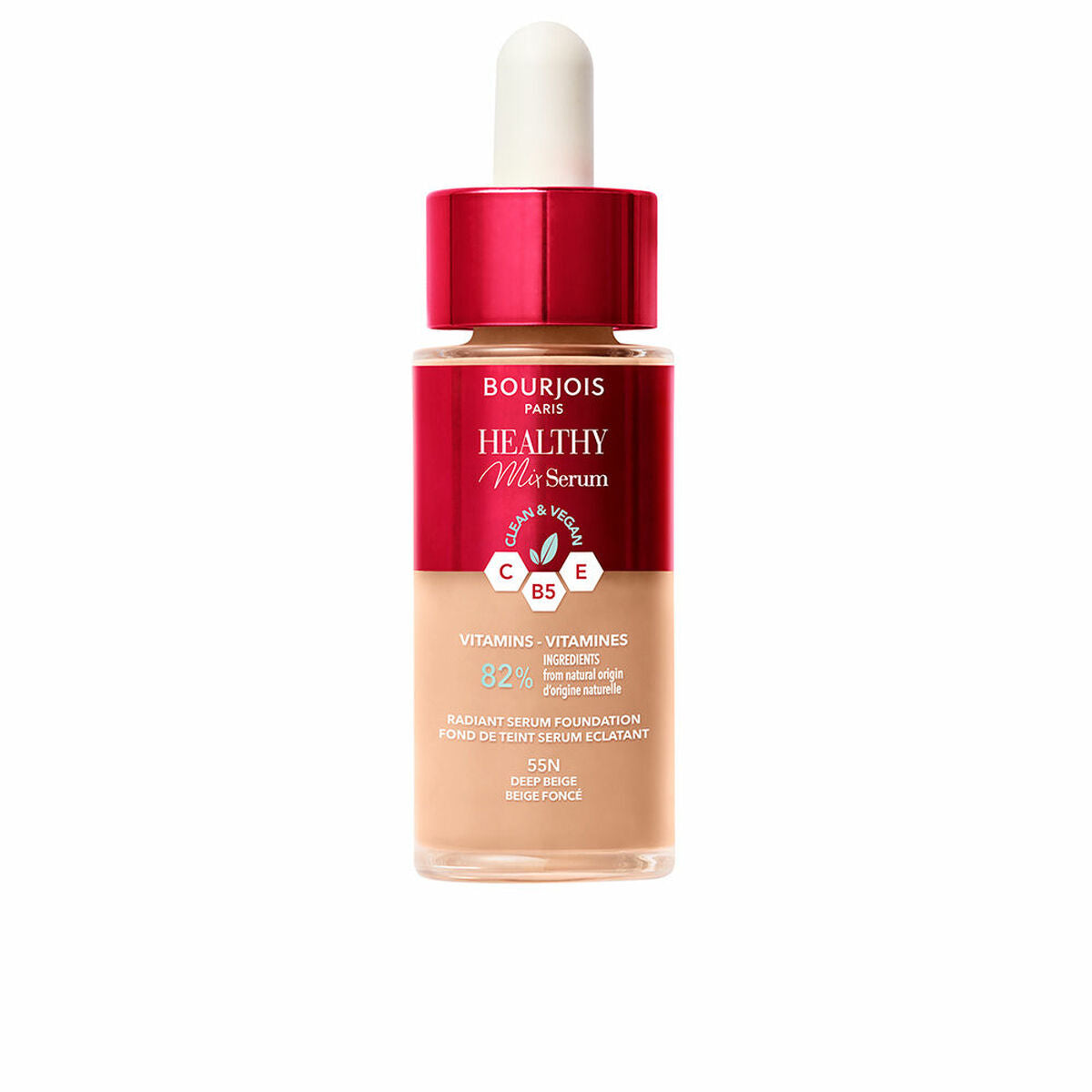 Liquid Make Up Base Bourjois Healthy Mix Serum Nº 55N Deep beige 30 ml-0