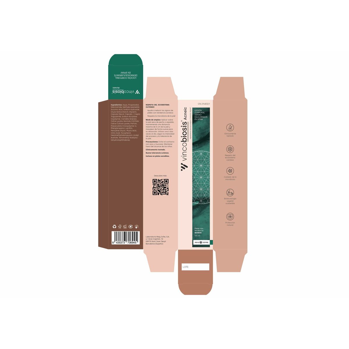 Hydrating Body Lotion Vincobiosis VINCOBIOSIS ACNEIC 125 ml-1