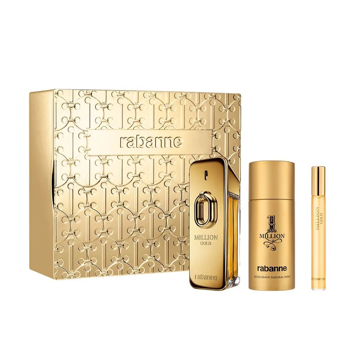 Men's Perfume Set Paco Rabanne Million Gold 3 Pieces-0