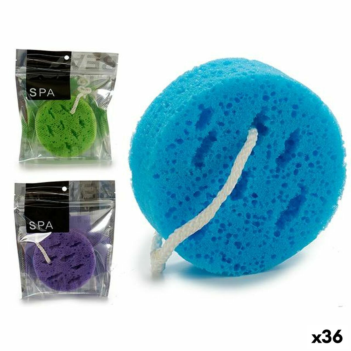 Body Sponge Circular Sponge 18 x 4 x 20 cm (36 Units)-0