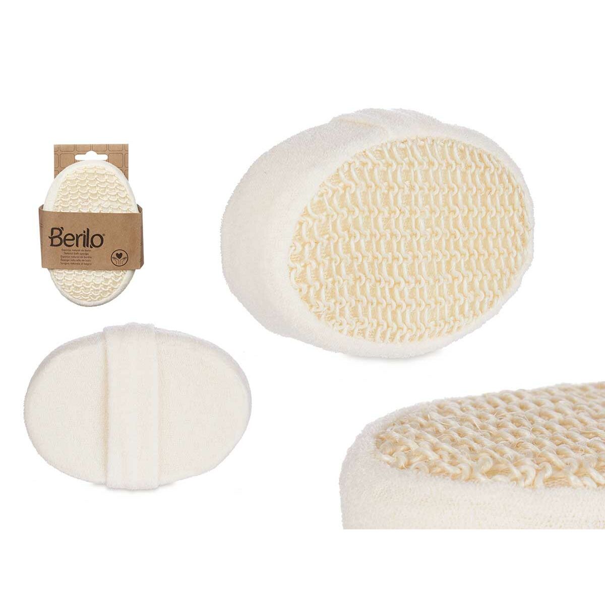Body Sponge Berilo B7083-8 White Beige 11 x 15 x 5 cm (12 Units)-1