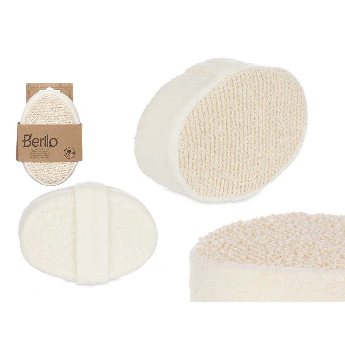 Body Sponge Berilo B7081-8 White Beige 15 x 5 x 10 cm (12 Units)-1