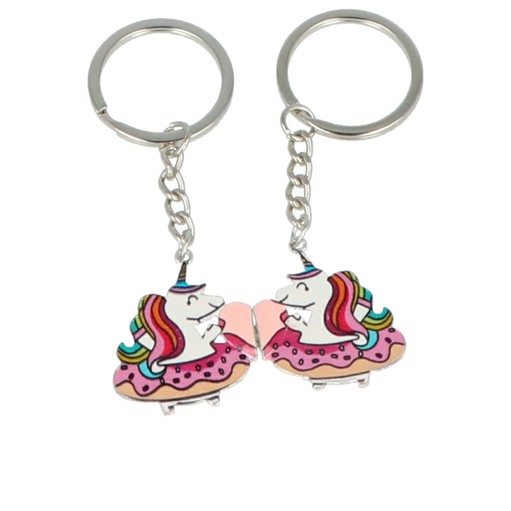 LLAVEROS UNICORNIO CON IMÁN BFF set 2 pz-0