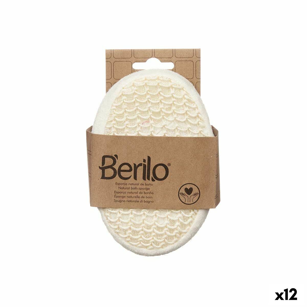 Body Sponge Berilo B7083-8 White Beige 11 x 15 x 5 cm (12 Units)-0