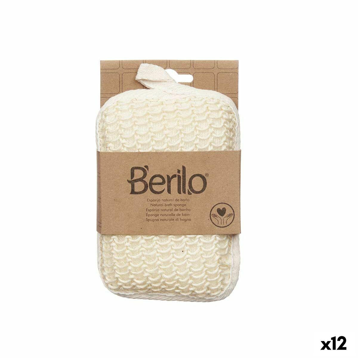 Body Sponge Berilo B7083-6 White Beige 11 x 16,5 x 3 cm (12 Units)-0