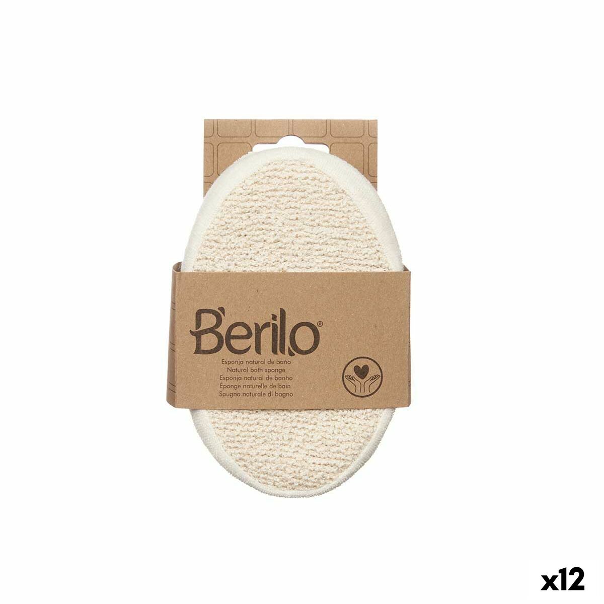 Body Sponge Berilo B7081-8 White Beige 15 x 5 x 10 cm (12 Units)-0