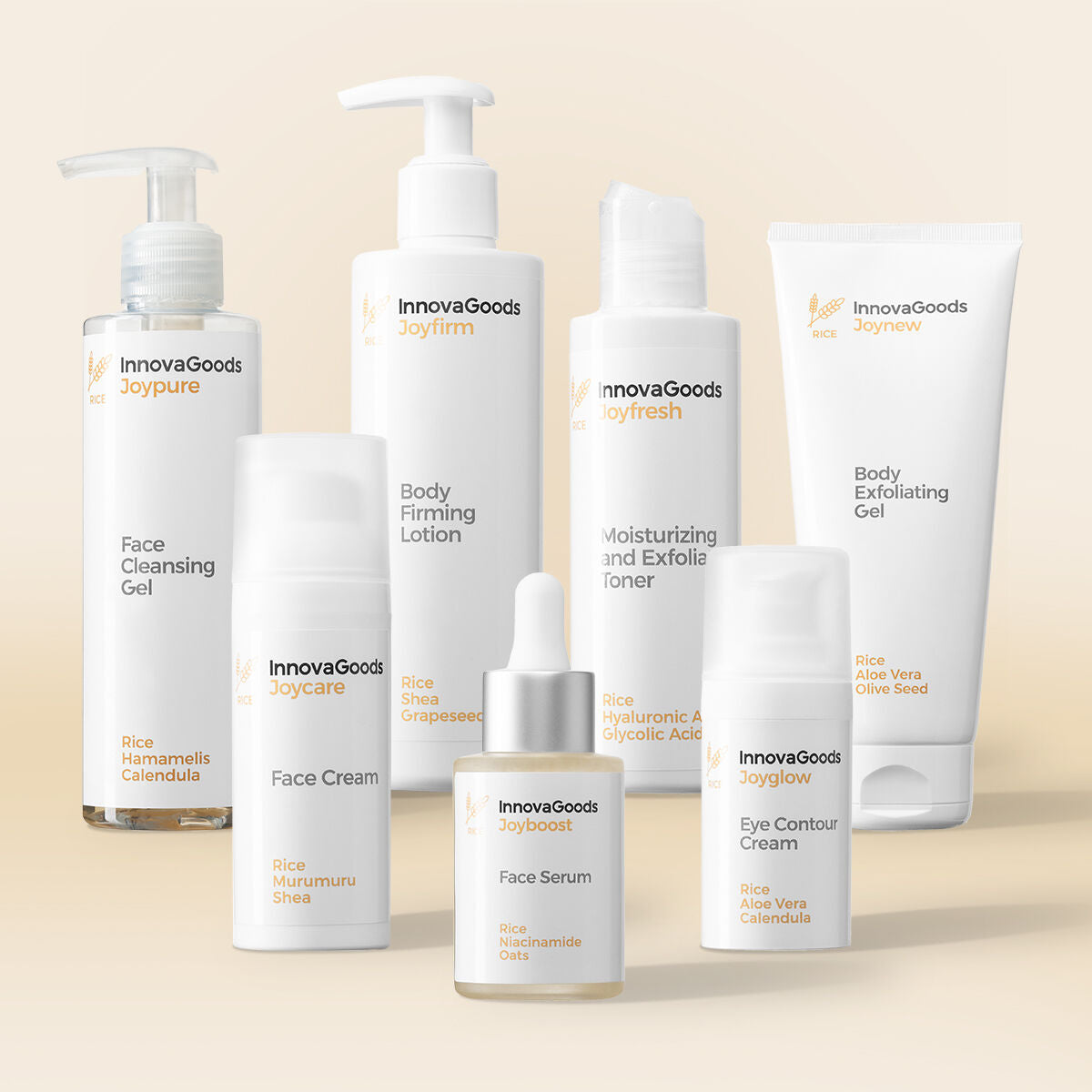 Face and Body Routine Pack Rice InnovaGoods-0