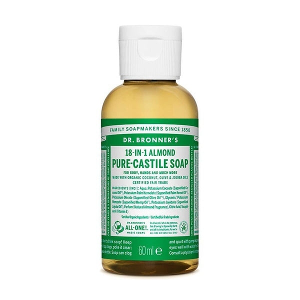 Liquid Soap Dr Bronner's 60 ml Almonds - Cosmova