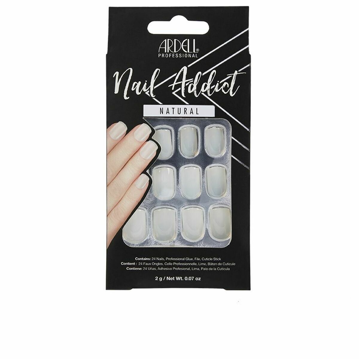 False nails Ardell Nail Addict Natural Squared (24 pcs)-0