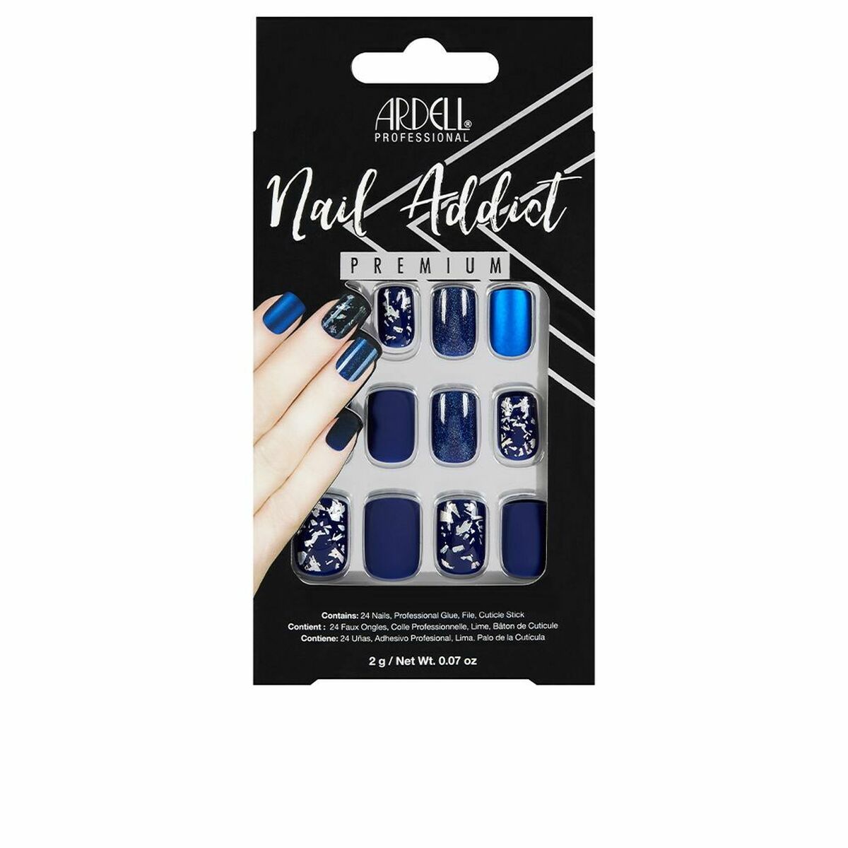 False nails Ardell Nail Addict Matte Blue (24 pcs)-0