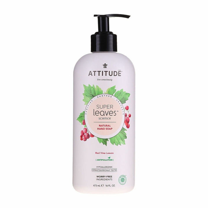 Hand Soap Dispenser Attitude Red Vine Leaves 473 ml - Cosmova