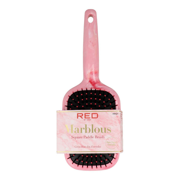 Detangling Hairbrush Red Kiss Kiss Marblous Pink Squared - Cosmova