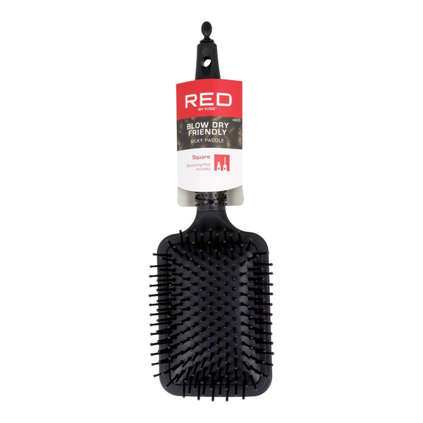 Detangling Hairbrush Red Kiss Kiss Rubberized Black Squared - Cosmova