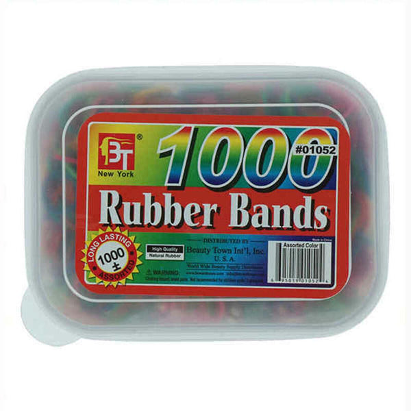 Rubber Hair Bands Beauty Town Assorted/Multi (1000 uds) - Cosmova