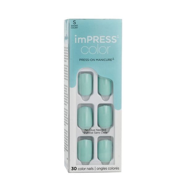 False nails Kiss imPRESS color Nº 008 Mint to Be (30 Units)-0