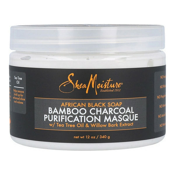 Hair Mask African Black Soap Bamboo Charcoal Shea Moisture (340 g) - Cosmova