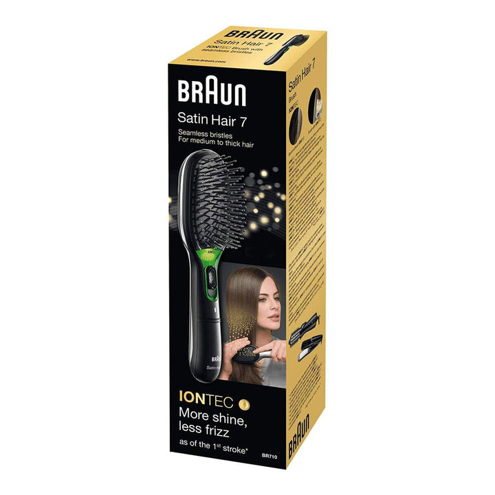 Smoothing Brush Braun Satin Hair 7 br710e Black Ionic - Cosmova