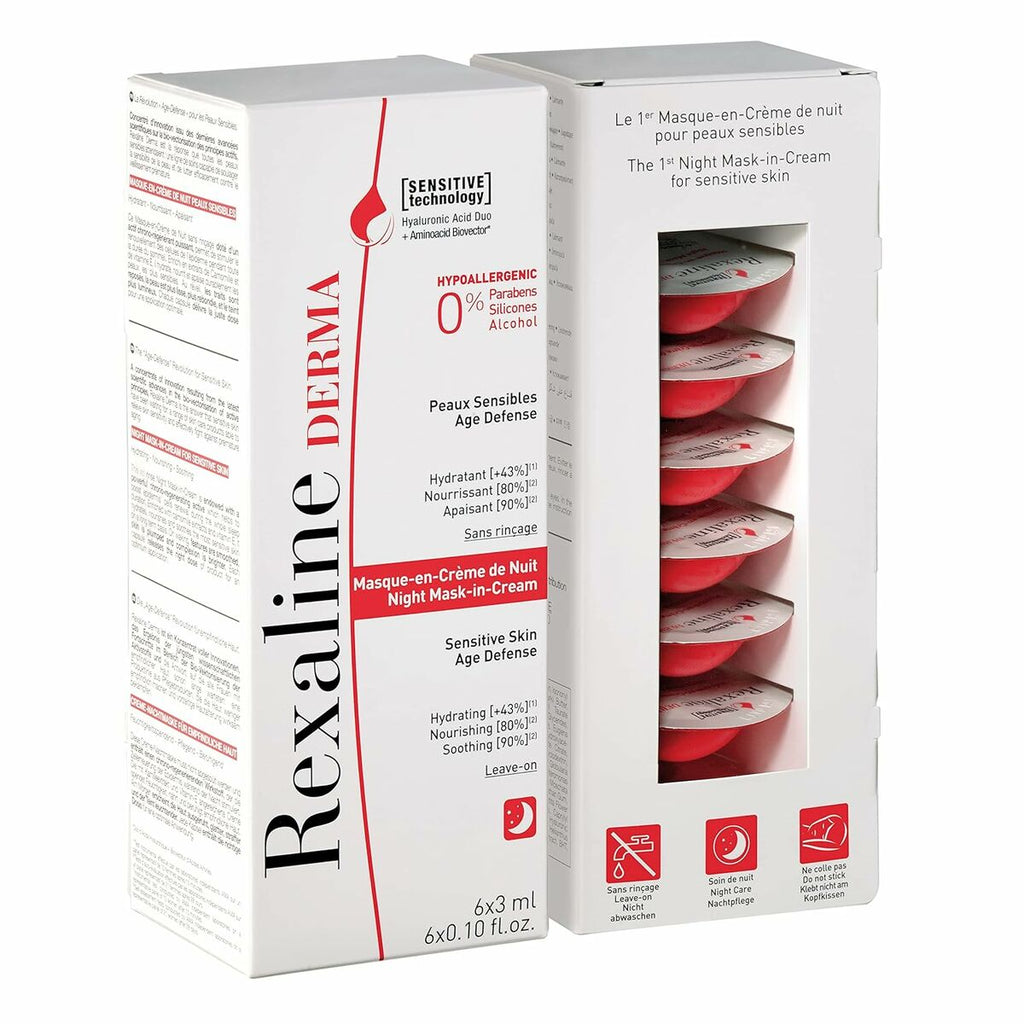 Moisturising Overnight Mask Rexaline Derma 3 ml x 6 Sensitive skin-0