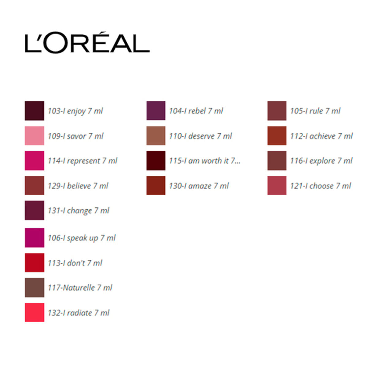 Lipstick Rouge Signature L'Oreal Make Up (7 ml) 7 ml-8
