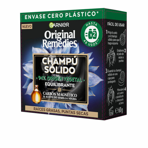 Shampoo Bar Garnier Original Remedies Balancing Magnetic charcoal (60 g) - Cosmova