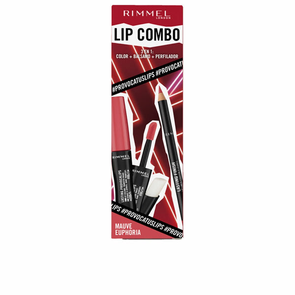 Make - Up Set Rimmel London Lip Combo 3 Pieces Mauve Euphoria - Cosmova