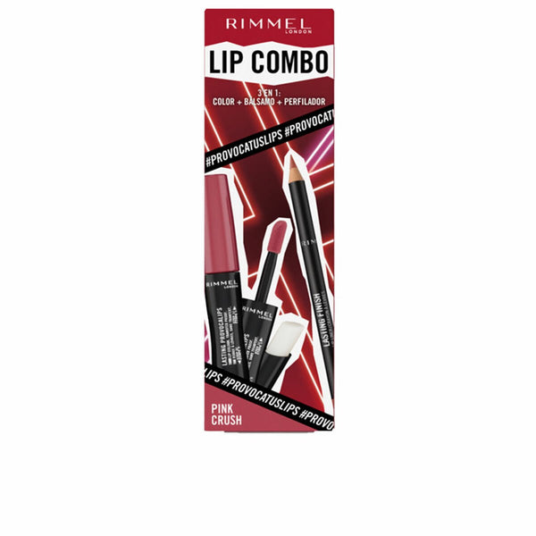 Make - Up Set Rimmel London Lip Combo 3 Pieces Pink Crush - Cosmova
