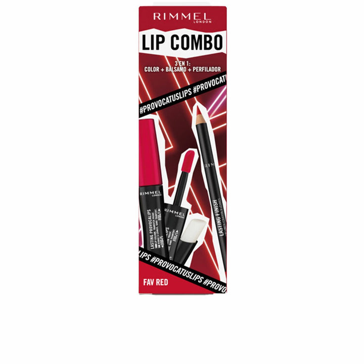 Make - Up Set Rimmel London Lip Combo 3 Pieces Fav Red - Cosmova