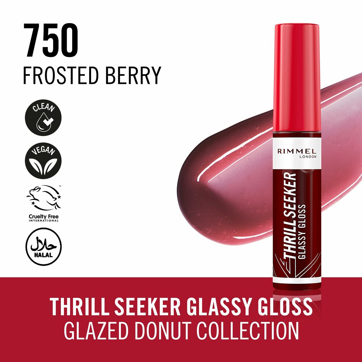 Lip-gloss Rimmel London THRILL SEEKER Nº 750-Frosted Berry 6 ml-4