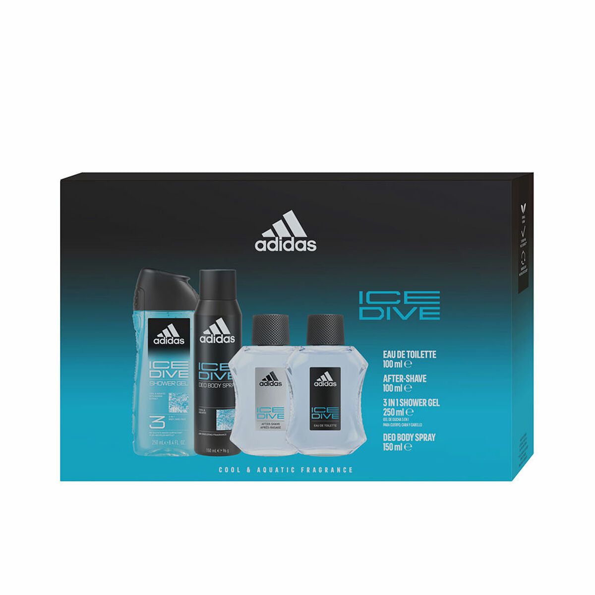 Men's Perfume Set Adidas ICE DIVE 4 Pieces-0