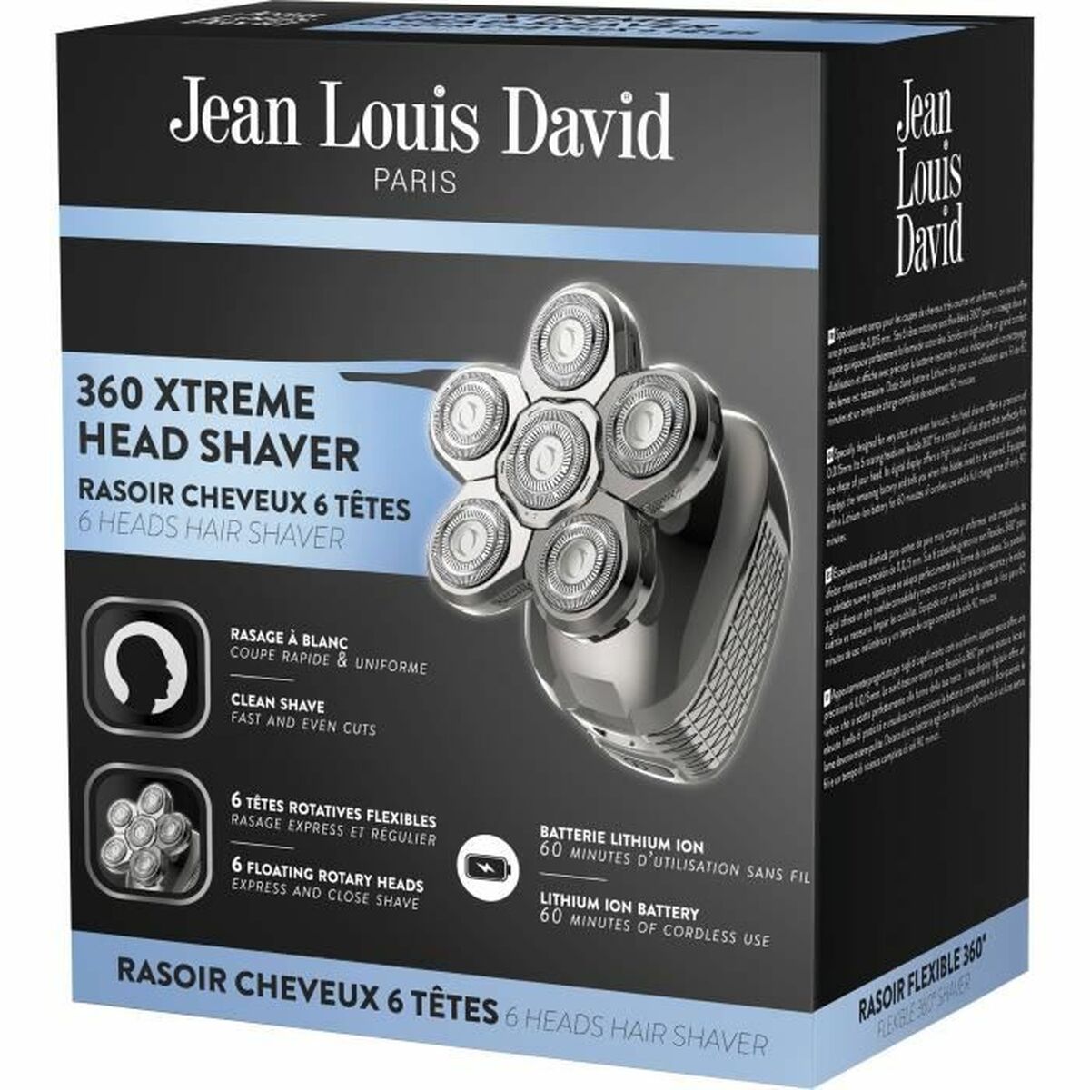 Hair Clippers Jean Louis David JLD 360 XTREME HEAD SHAVER 6 Pieces-1