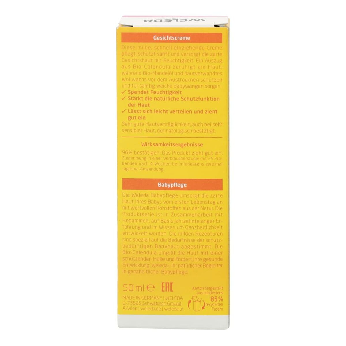 Hydrating Facial Cream for Babies Weleda Baby Calendula 50 ml-2