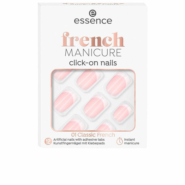 False nails Essence French Self-adhesives Reusable Nº 01 Classic french (12 Units)-0