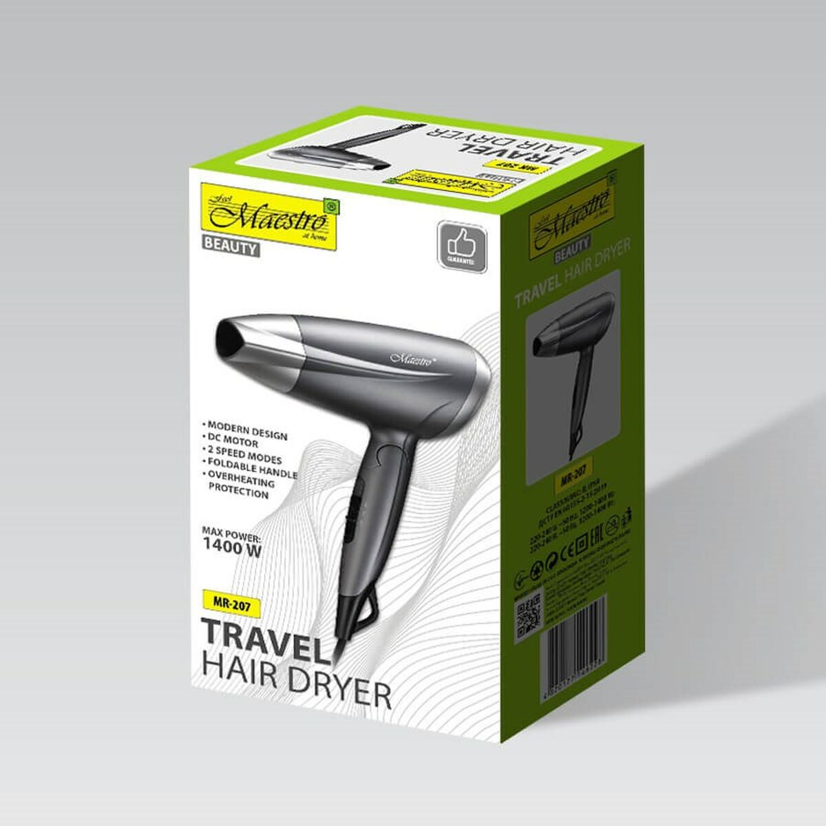 Hairdryer Feel Maestro MR-207 Graphite Silver 1400 W-2