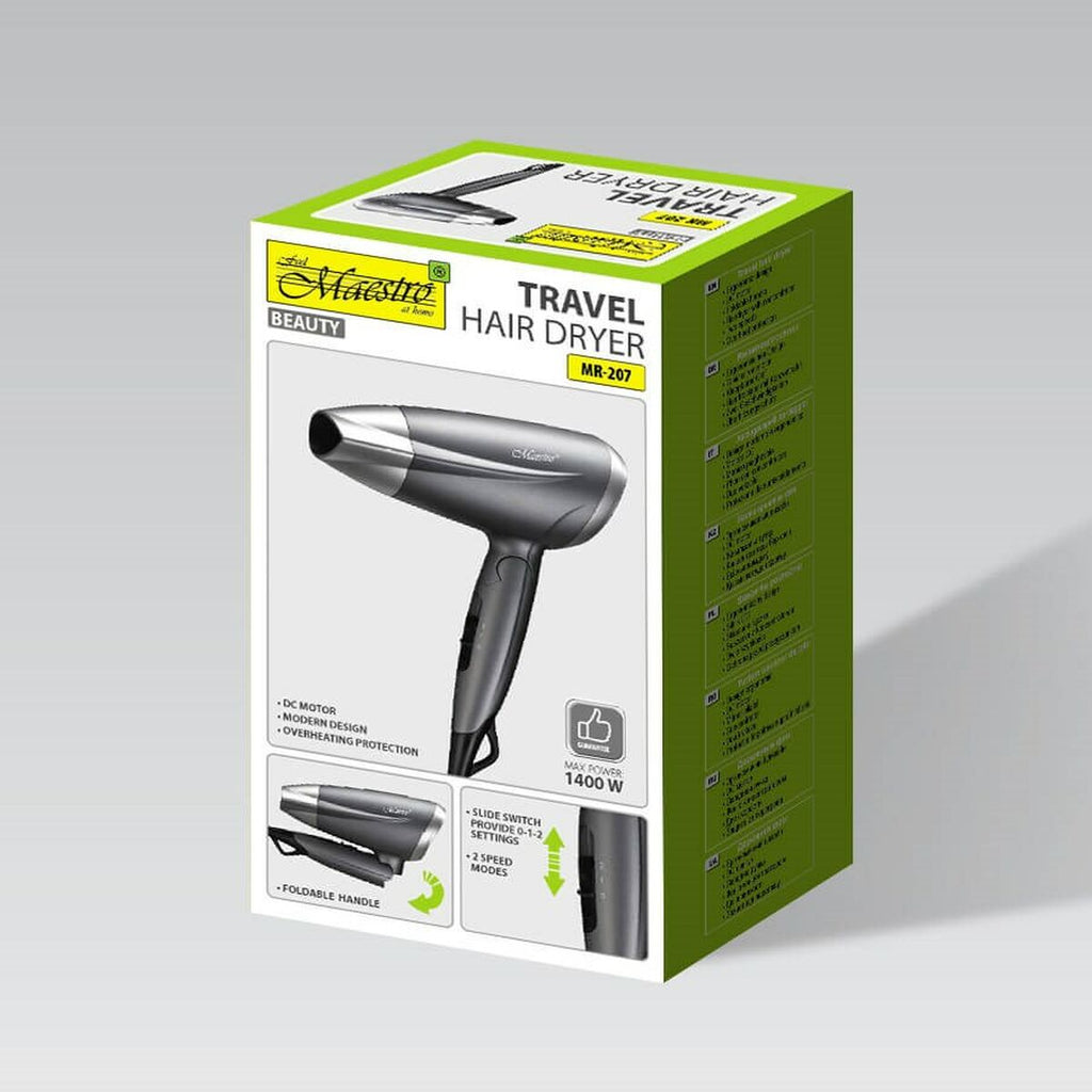 Hairdryer Feel Maestro MR-207 Graphite Silver 1400 W-1