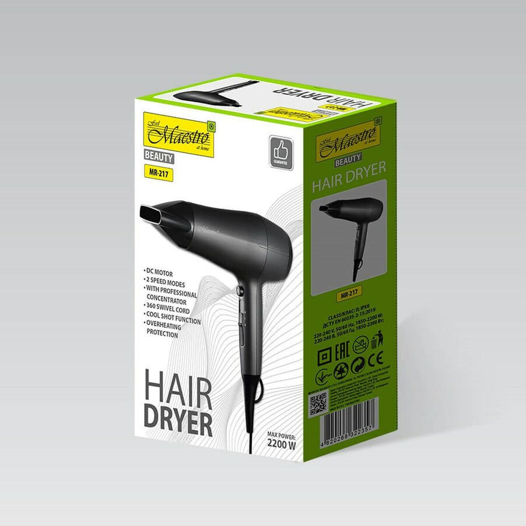 Hairdryer Feel Maestro MR-217 Black Graphite 2200 W-2
