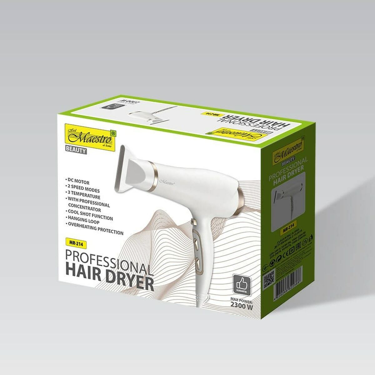 Hairdryer Feel Maestro MR-214 White 2300 W-2