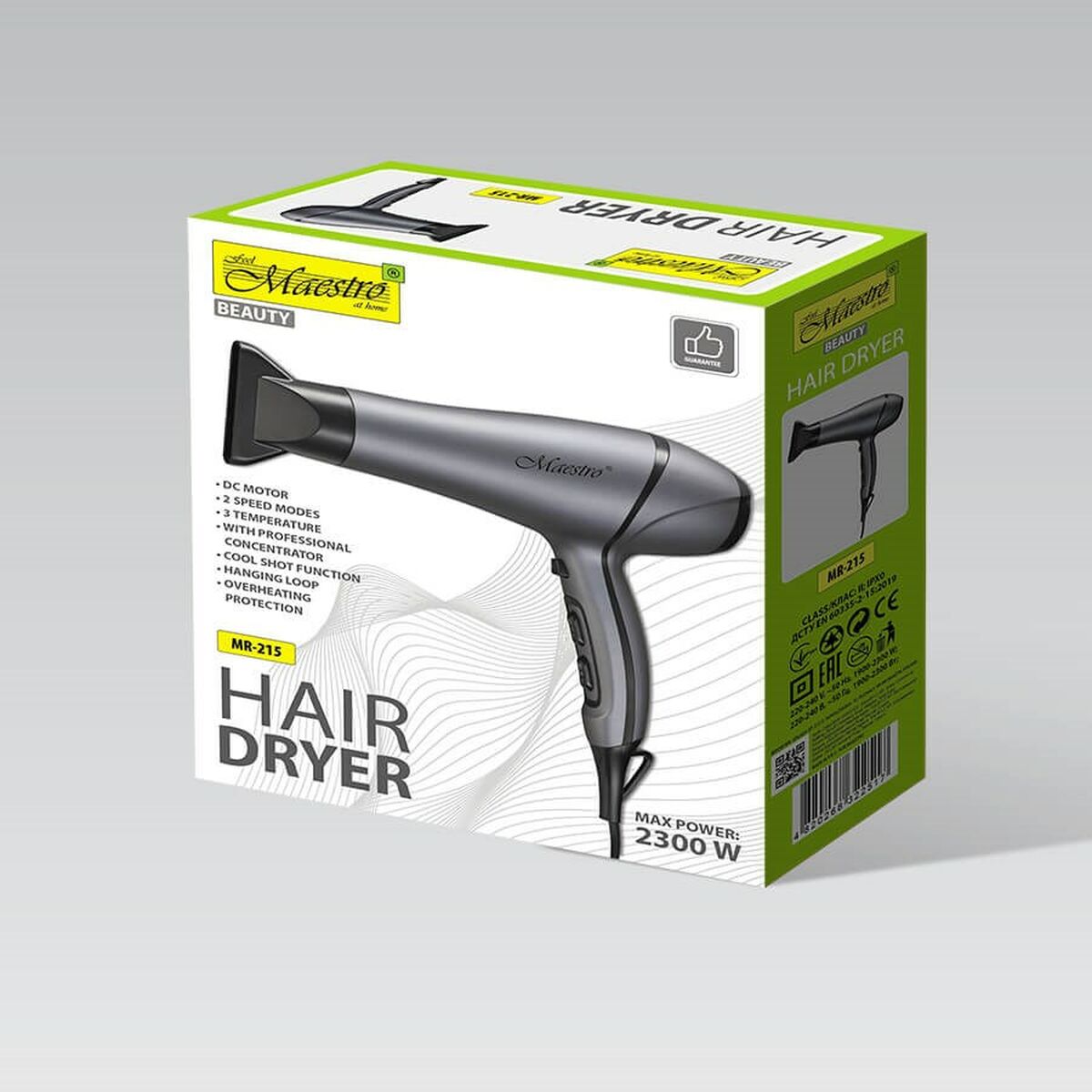Hairdryer Feel Maestro MR-215 Black Graphite 2300 W-2