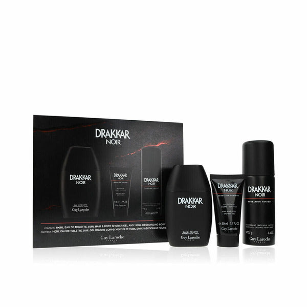 Men's Perfume Set Guy Laroche DRAKKAR NOIR EDT 3 Pieces - Cosmova