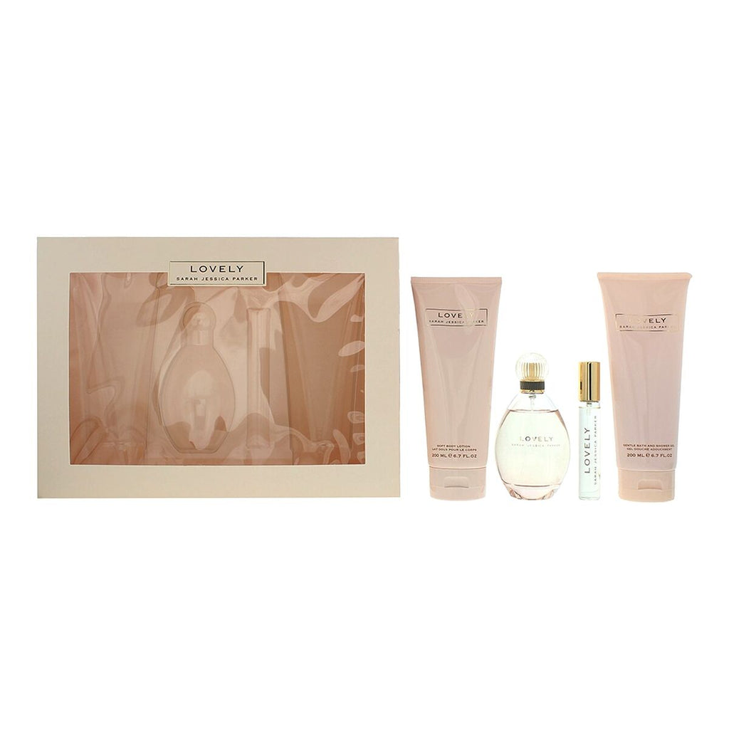 Women's Perfume Set Sarah Jessica Parker Lovely 4 Pieces-1