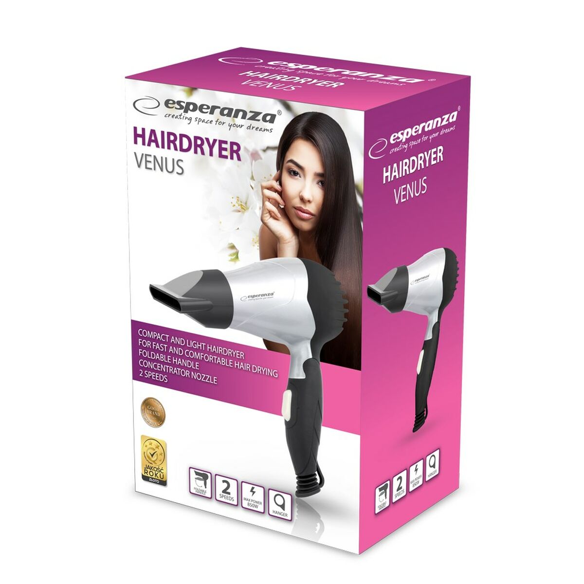 Hairdryer Esperanza EBH002S Black 850 W-1