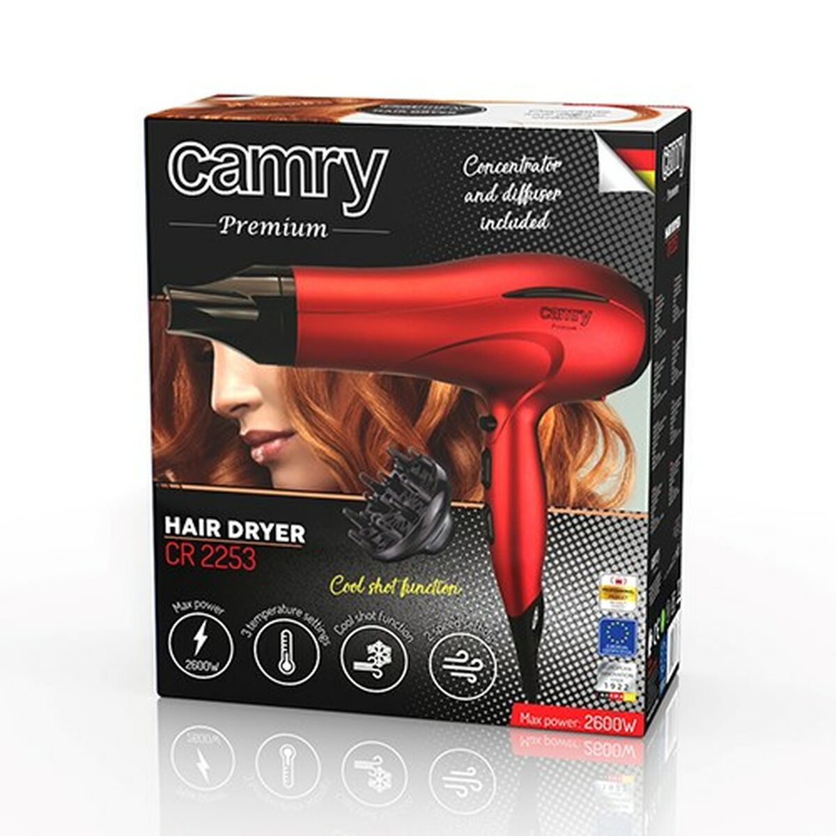 Hairdryer Adler CR 2253 Black 2400 W 2600 W-1