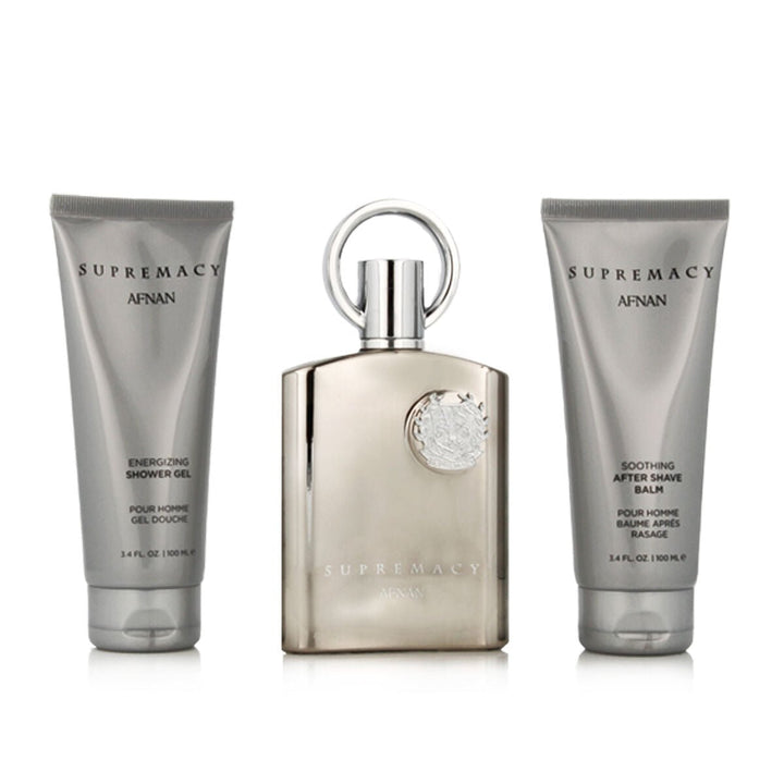 Men's Perfume Set Afnan Supremacy Silver EDP 3 Pieces - Cosmova