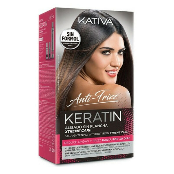 Hair Straightening Treatment Keratin Anti - frizz Xtrem Care Kativa (3 pcs) Damaged hair - Cosmova