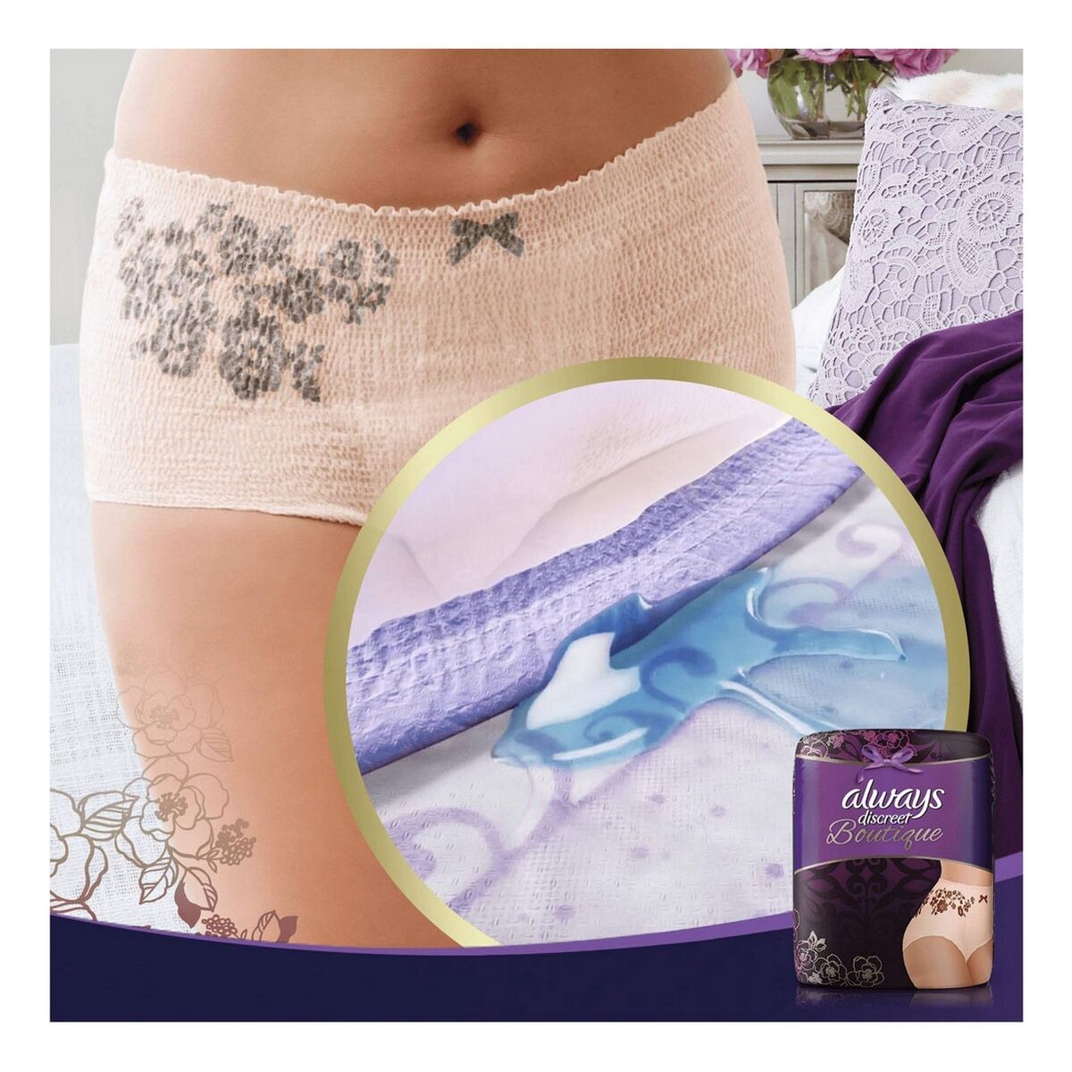Incontinence Sanitary Pad Ausonia Discreet Boutique Large (8 uds)-3