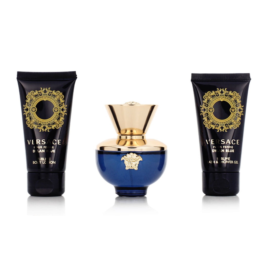 Women's Perfume Set Versace EDP Dylan Blue 3 Pieces-1