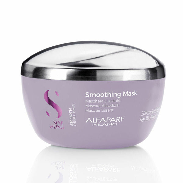 Hair Mask Alfaparf Milano Semi di Lino Smooth Rebel Hair 200 ml Softener - Cosmova