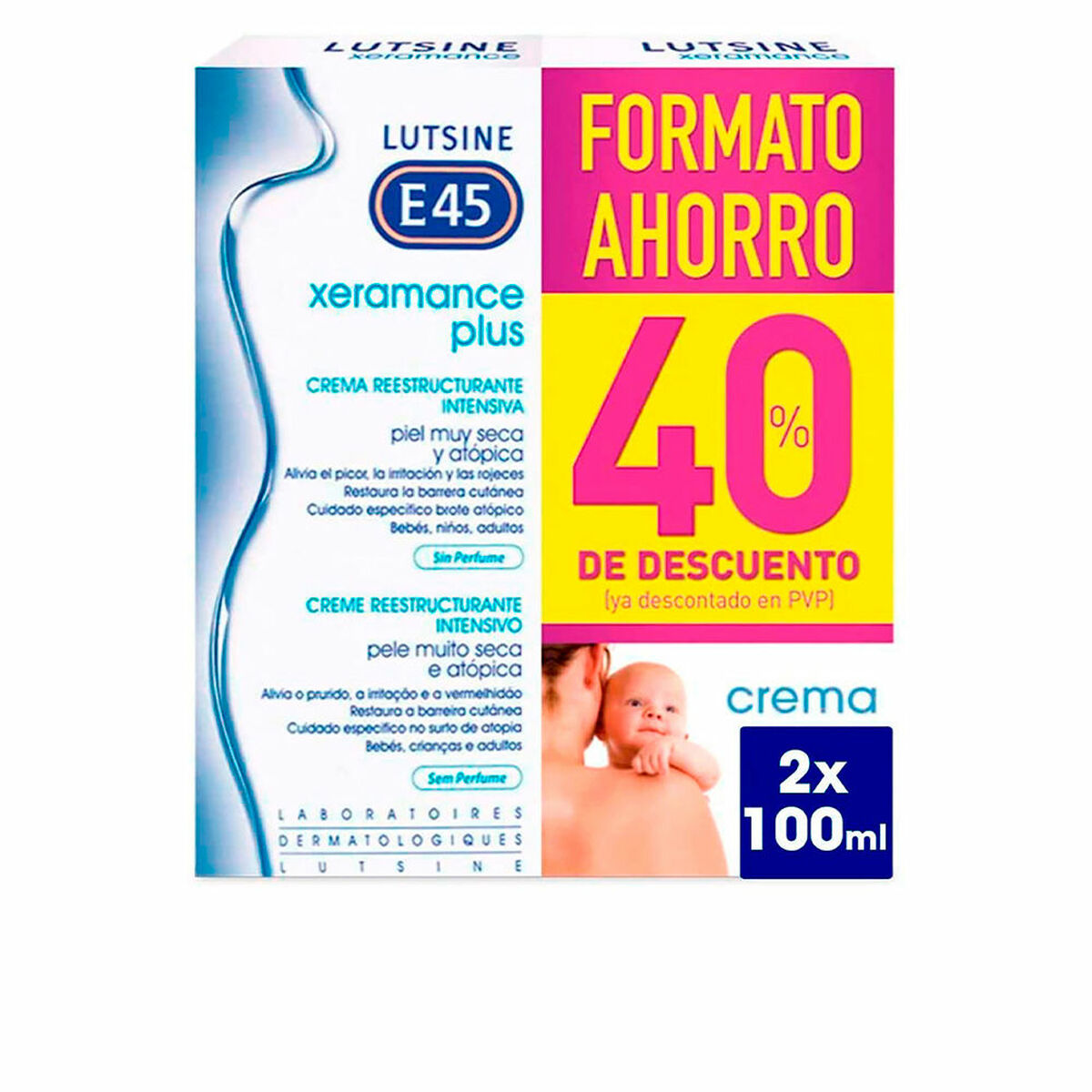 Moisturising Body Cream Lutsine XERAMANCE PLUS 100 ml 2 Units-0