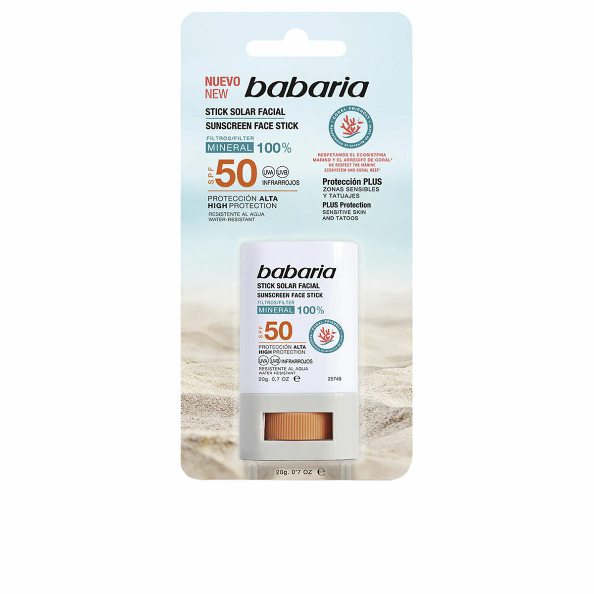 Facial Sun Cream Babaria Solar Stick Facial Spf 50 20 g-0