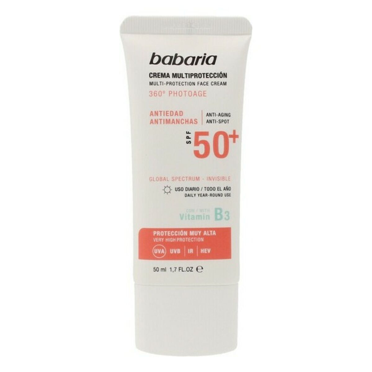 Anti Brown Spot Sun Cream Multi-Protection Babaria Solar Multiproteccion SPF 50+ 50 ml-0